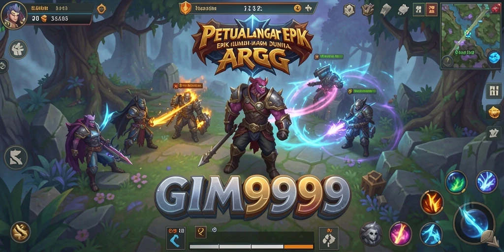 Screenshot utama GIM999 menampilkan pertarungan seru dalam dunia ARPG.