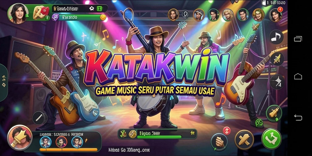 Tampilan gameplay KATAKWIN yang penuh warna dan menarik.