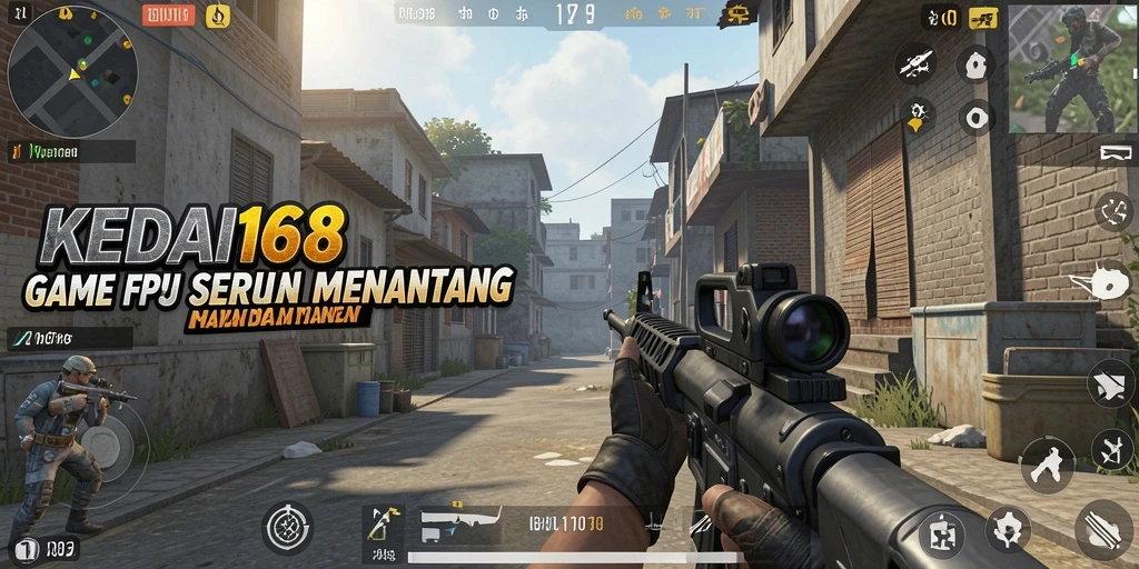 Tangkapan layar KEDAI168 menampilkan aksi tembak-menembak yang intens.