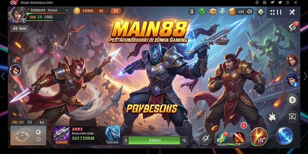 Tangkapan layar utama <strong>MAIN88</strong> menunjukkan pertarungan seru antara karakter yang beraksi.