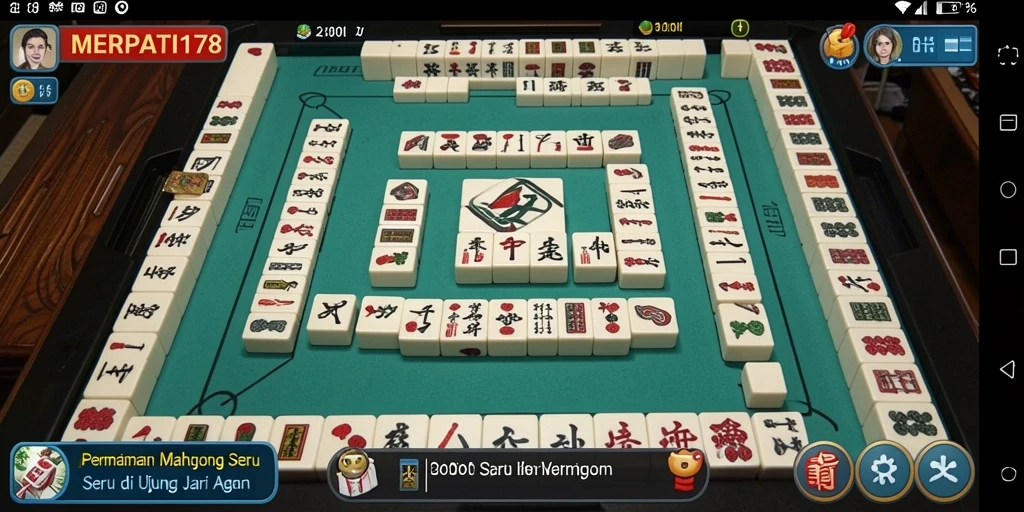 Screenshot gameplay <strong>MERPATI178</strong> menampilkan momen seru saat menyusun ubin Mahjong.