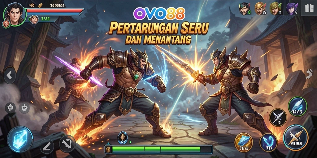 Tampilan gameplay OVO88 dengan pertarungan yang mendebarkan.