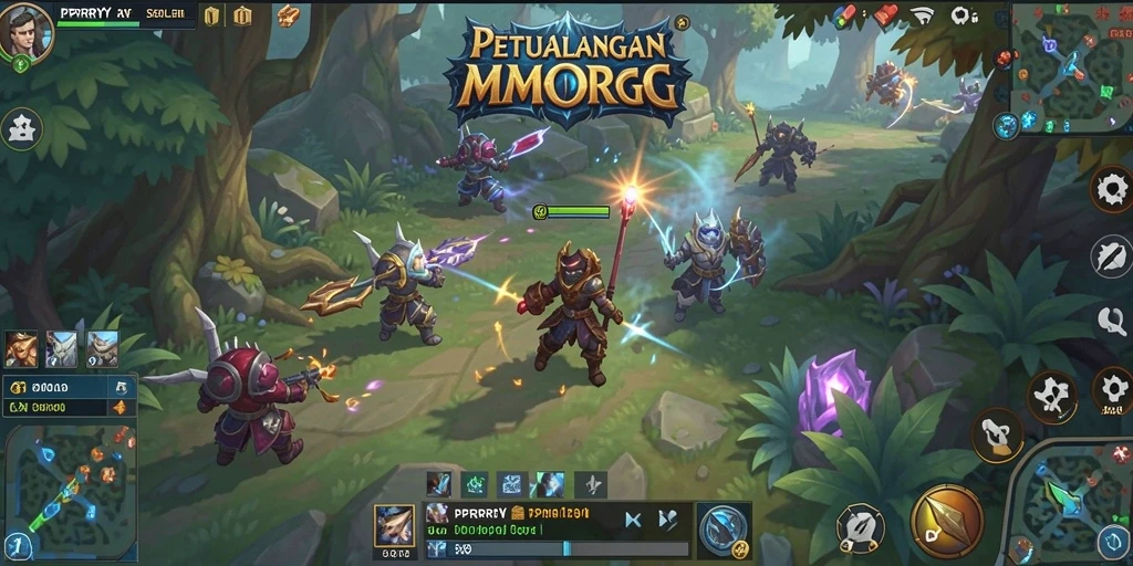Screenshot utama PPRRYY menunjukkan aksi pertarungan seru dalam dunia MMORPG.