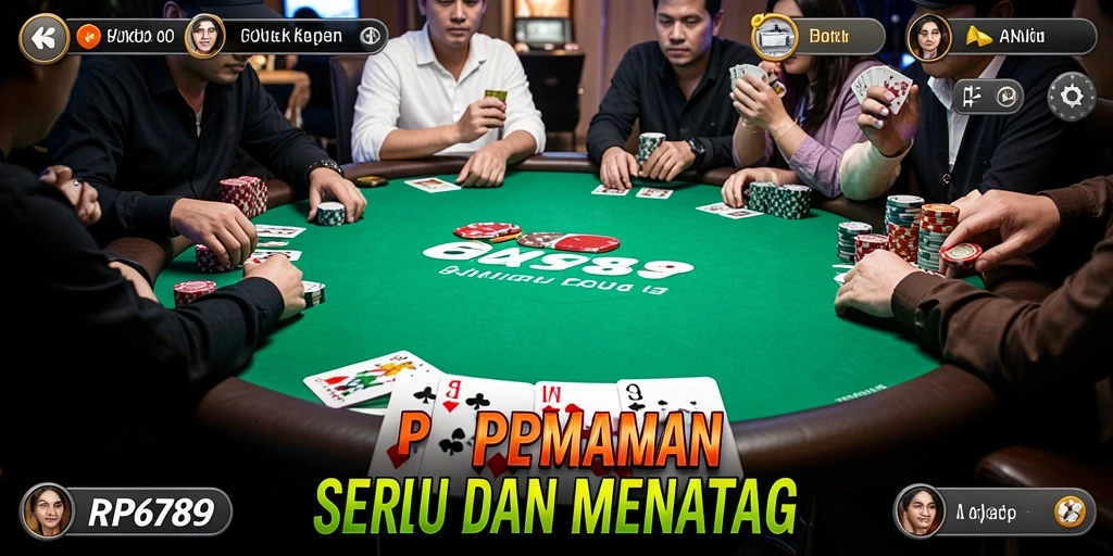 Screenshot gameplay RP6789 yang menunjukkan aksi seru permainan poker.