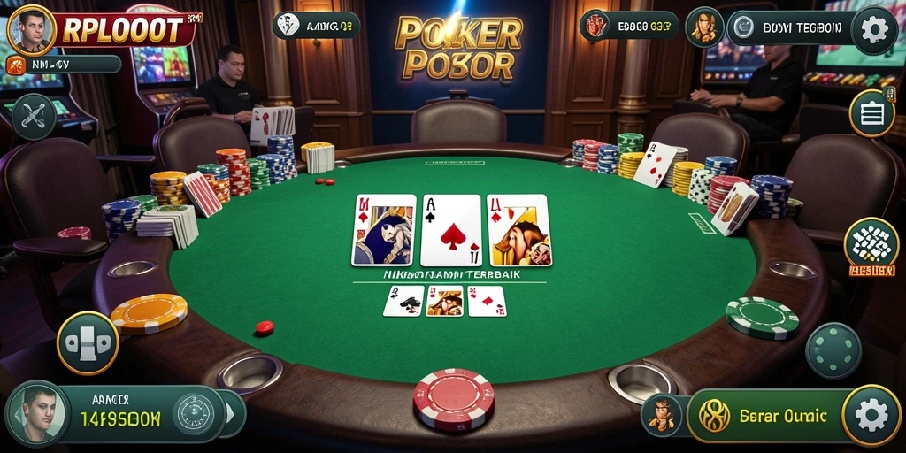 Tampilan gameplay RPLOOT yang menarik dengan pemain poker sedang beraksi.