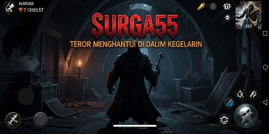 Gameplay SURGA55 yang menegangkan dengan suasana horror yang mencekam.