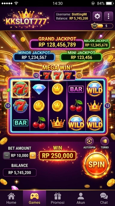 Tampilan antarmuka aplikasi kkslot777 yang modern.